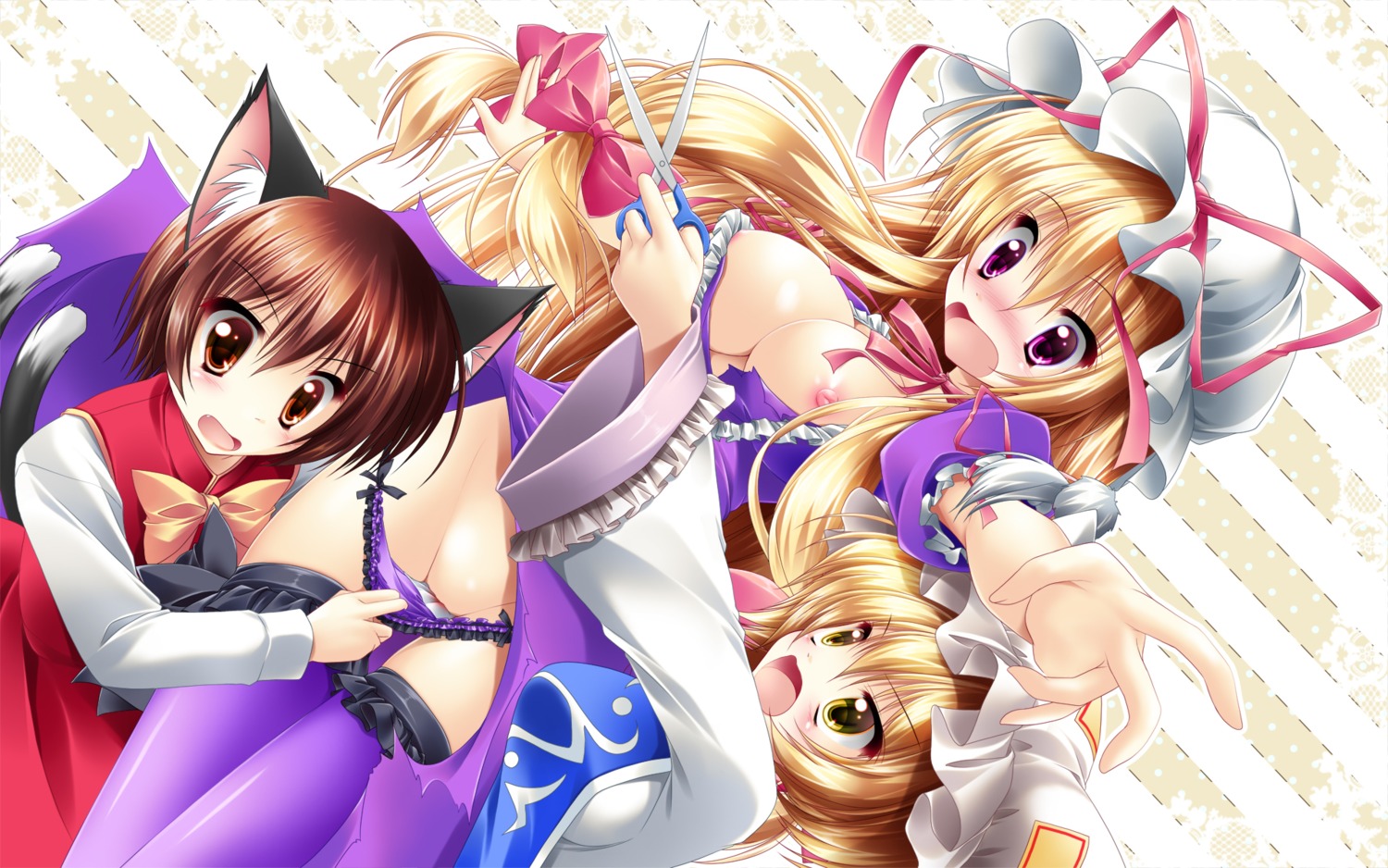 breasts chen female nipples panties ran_yakumo rule34 touhou uncensored yukari_yakumo