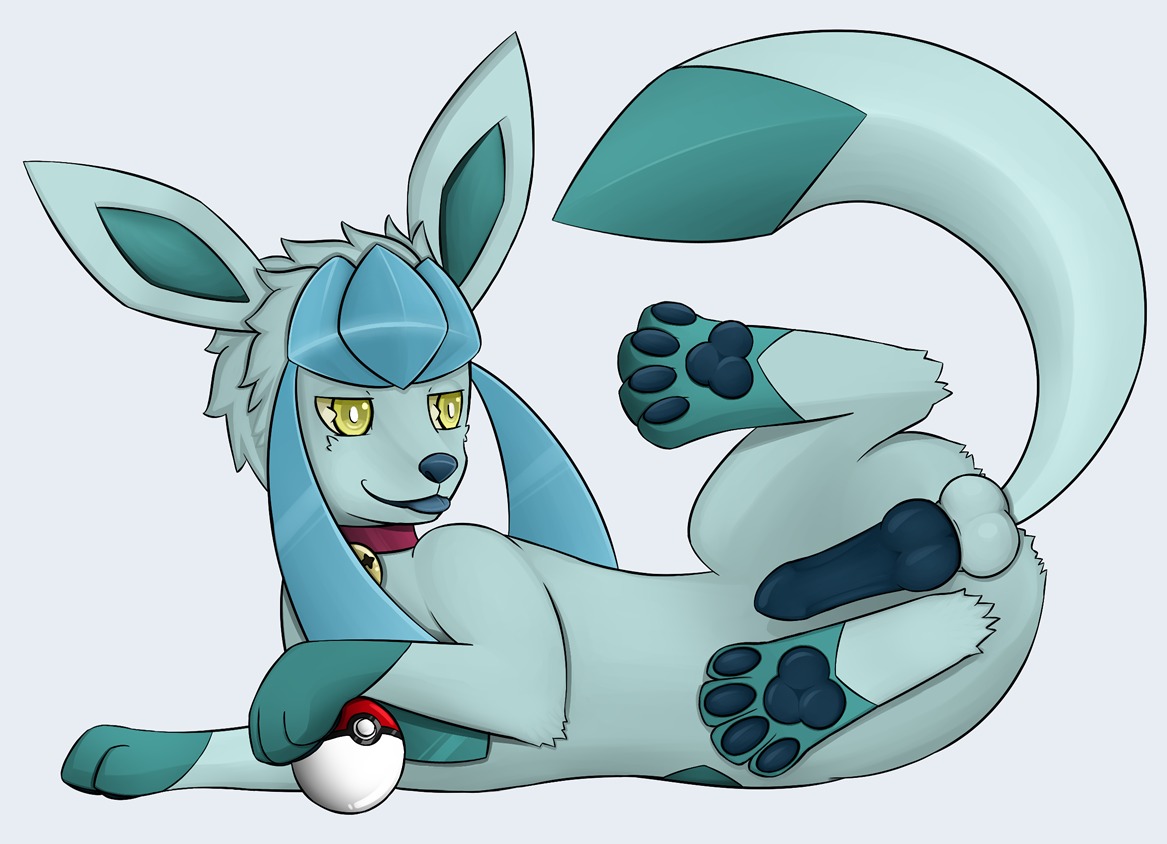 ace_(ehioze) animal_genitalia animal_penis balls bell blue_body blue_fur blue_pawpads blue_penis canid canine canine_genitalia canine_penis collar digital_media_(artwork) digitigrade dipstick_tail e621 eeveelution erection feet feral front_view full-length_portrait fur generation_4_pokemon genitals glaceon hindpaw ice knot leg_markings lying male mammal markings multicolored_tail nintendo on_side pawpads paws penis pokeball pokemon pokemon_(species) portrait presenting pupils quadruped simple_background socks_(marking) solo standard_pokeball tail tail_markings teal_markings tongue white_pupils yellow_eyes zeonart