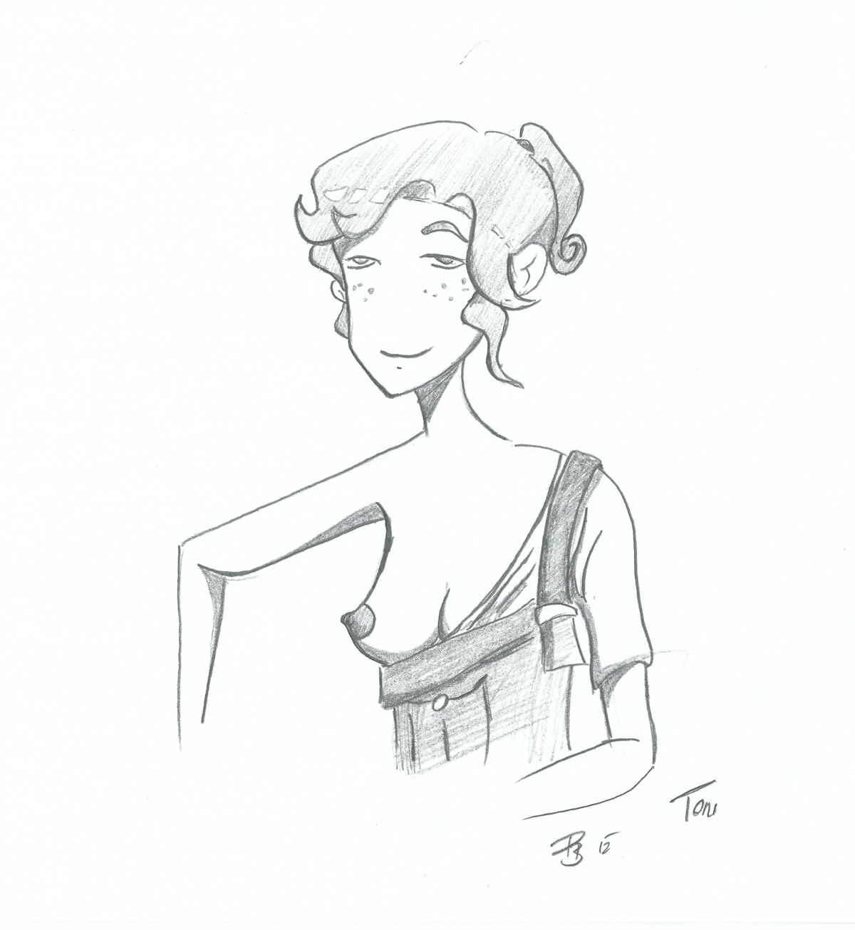 1girls deponia female female_only monochrome pbrand rule34 sketch solo solo_female tagme toni_(deponia)