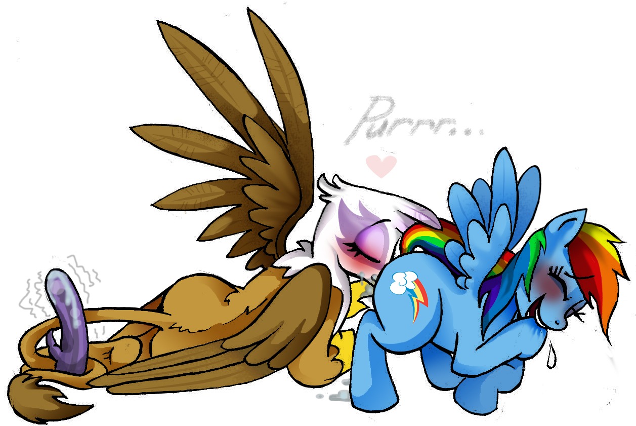 2012 avian blue_body blue_feathers blue_fur blush bodily_fluids brown_body brown_feathers brown_fur cutie_mark dildo duo e621 equid equine eyes_closed feathered_wings feathers female female/female feral friendship_is_magic fur genital_fluids gilda_(mlp) gryphon hair hasbro heart_symbol interspecies mammal multicolored_hair my_little_pony mythological_avian mythological_creature mythological_equine mythology oral pegasus rainbow_dash_(mlp) rainbow_hair sex_toy simple_background susiebeeca tail text vaginal vaginal_fluids white_background white_body white_feathers wings