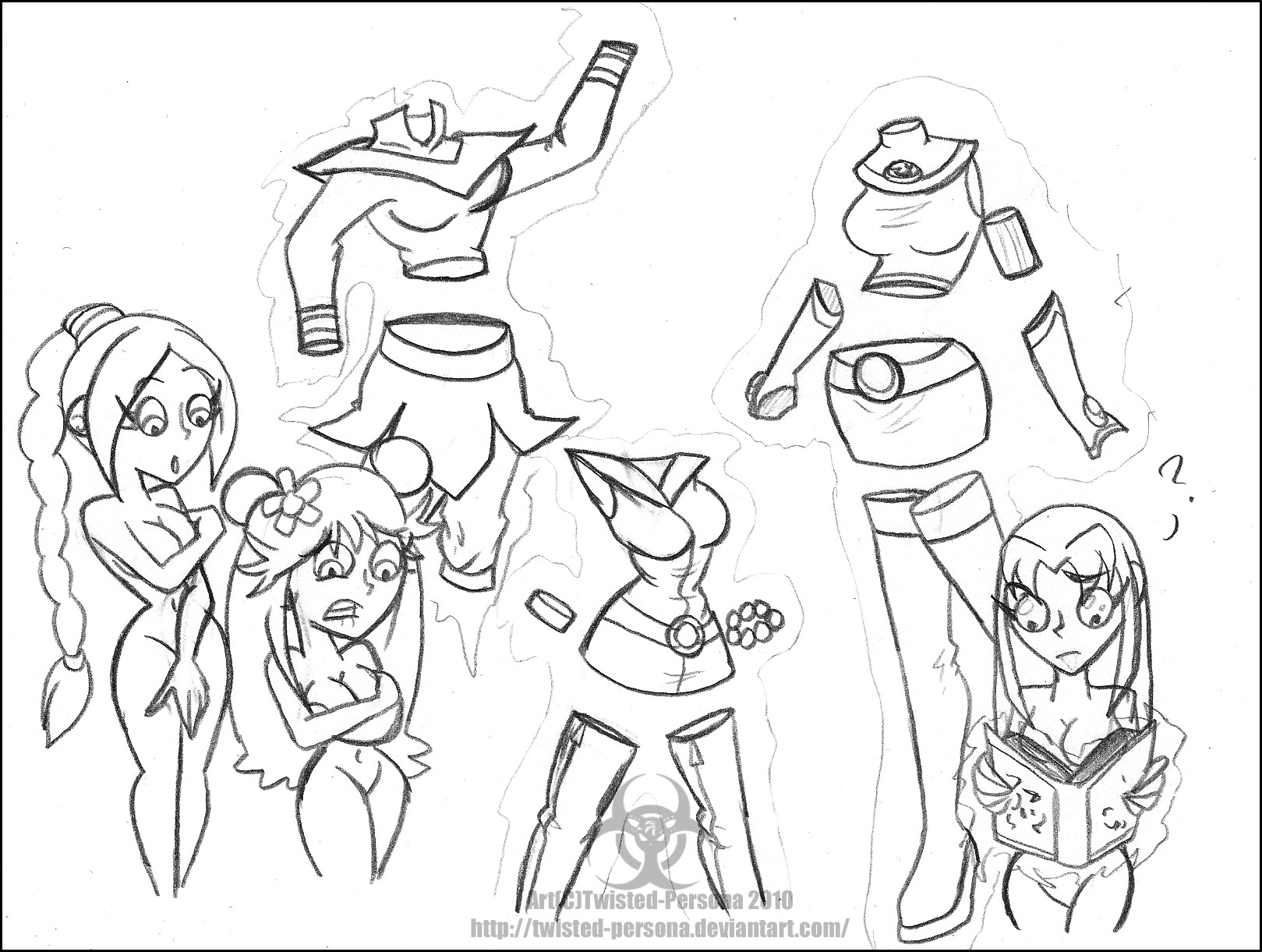2010 ami_onuki armwear avatar_the_last_airbender breasts cartoon_network clothing covering_breasts crossover dc dc_comics female female_only footwear hi_hi_puffy_amiyumi human legwear medium_breasts multiple_females multiple_girls neckwear nickelodeon rule34 starfire straight_hair teen_titans twisted-persona ty_lee white_background wristwear