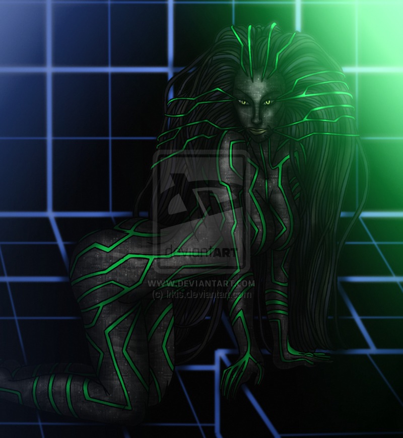 1girls 2d artificial_intelligence ass big_breasts black_hair black_sclera body_markings breasts cables cyberspace dark-skinned_female dark_skin female female_only green_eyes no_artist no_source rule34 shodan solo solo_female system_shock tagme watermark wire_hair