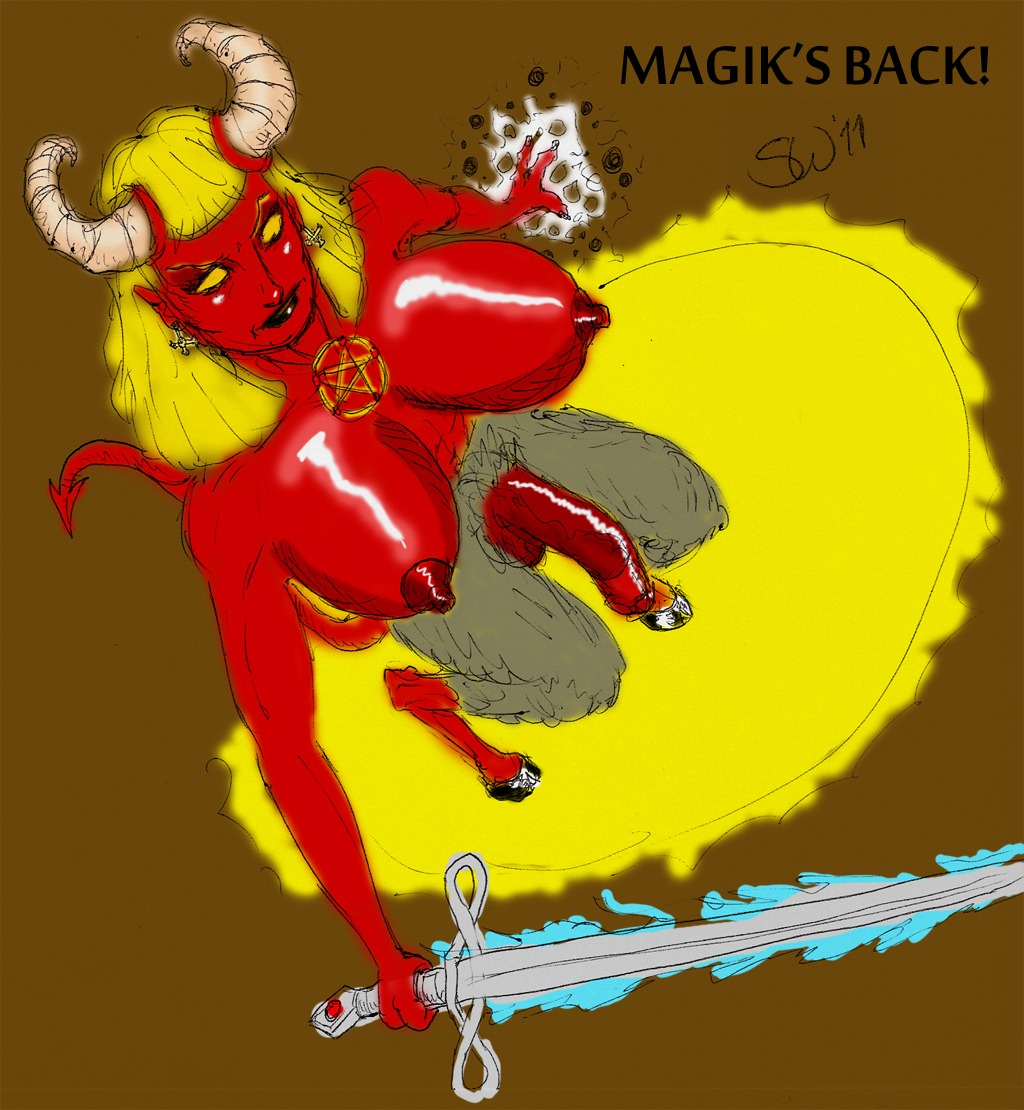 1futa 2011 blonde_hair demon demoness demonic futa_only futanari hooves horns horsecock intersex magic magik_(darkchylde) magik_(illyana_rasputin) marvel marvel_comics new_mutants nipples penis red_skin rule34 scatwoman solo solo_futa succubus sword weapon x-men yellow_eyes