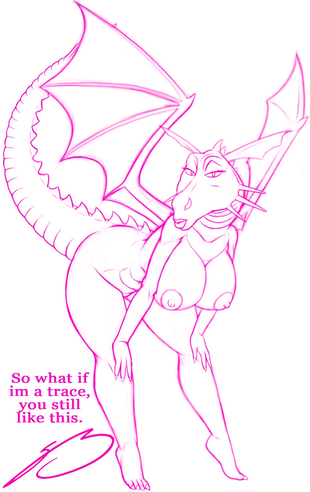 1girls anthro breasts dragon dragon_(shrek) dreamworks female furry monochrome nipples roary rule34 scalie shrek_(film) shrek_(series) tagme