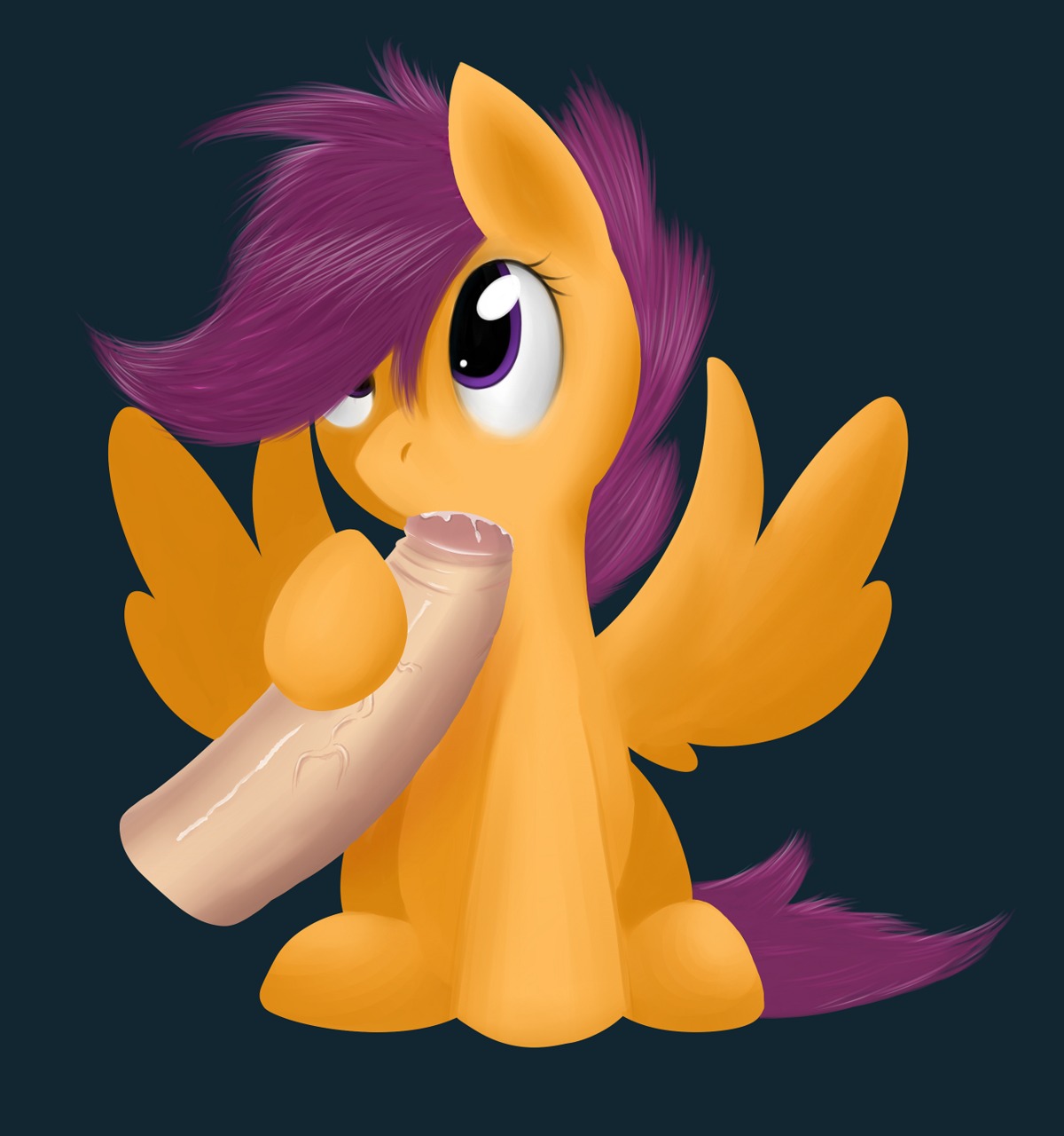 cub equine fellatio female feral foreskin friendship_is_magic horse human human_male human_on_feral interspecies male my_little_pony oral pegasus penis pony purple_eyes purple_hair rule34 scootaloo_(mlp) sitting smitty_g smooth_skin tagme tail uncircumcised young zoophilia
