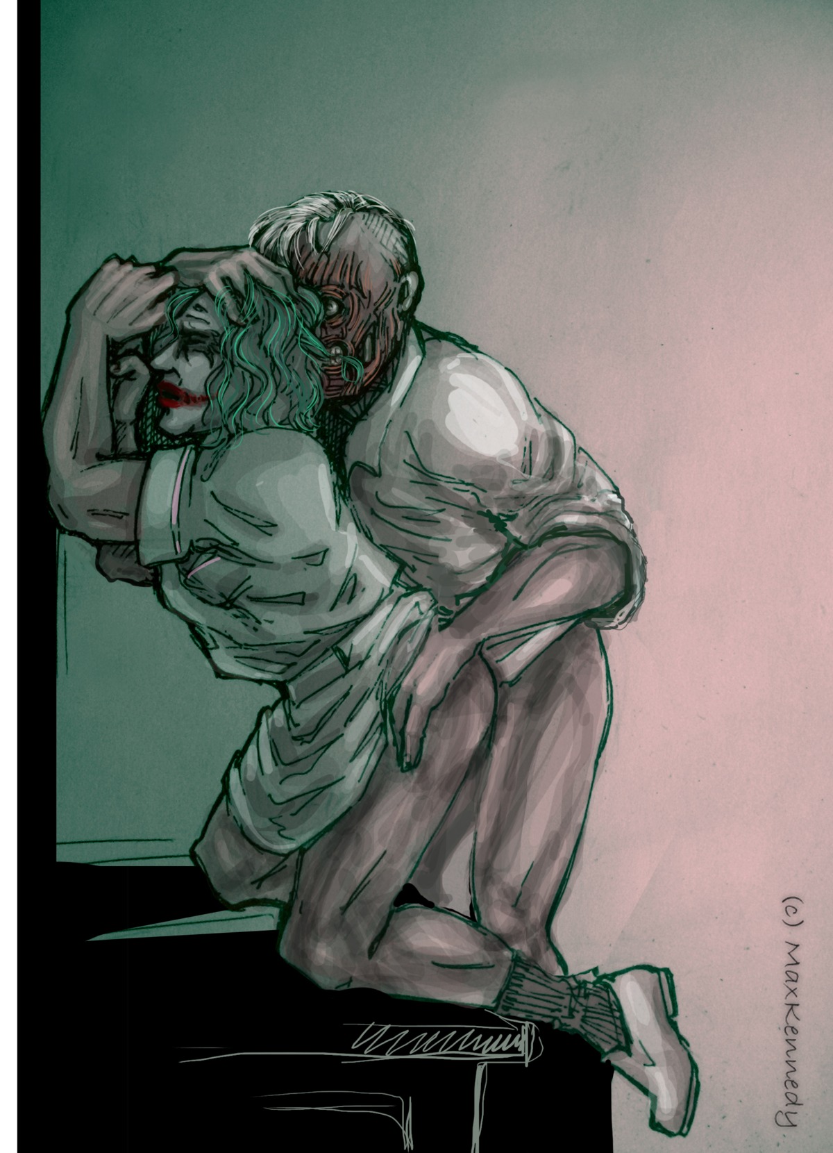 batman_(series) dc dc_comics gay harvey_dent joker male male_only multiple_boys multiple_males rule34 the_dark_knight two-face yaoi