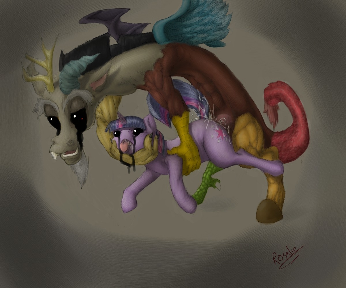 chimera discord_(mlp) draconequus equine female feral friendship_is_magic hasbro horse male my_little_pony mythological_creature mythological_equine mythology pony rule34 smooth_skin theblackdeer twilight_sparkle_(mlp) unicorn what