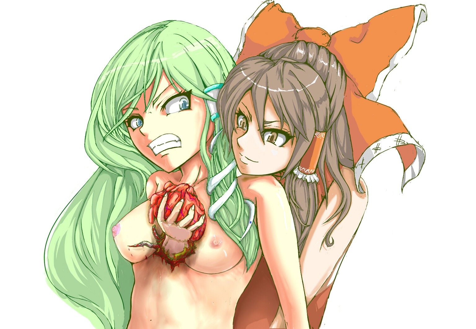 female reimu_hakurei rule34 sanae_kochiya tagme touhou