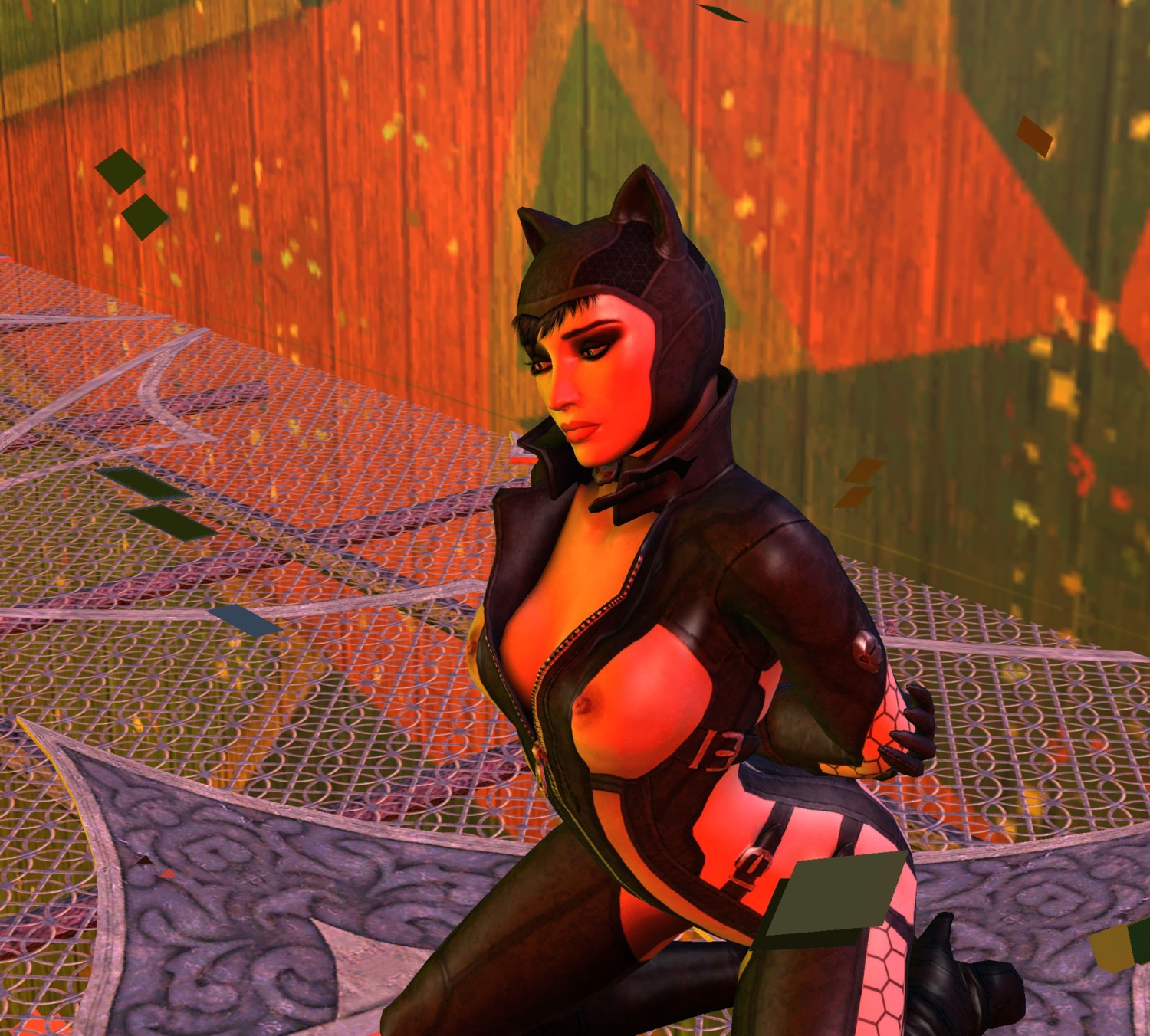 1girls 3d batman:_arkham_city batman_(series) catwoman catwoman_(arkham) catwoman_(arkham_city) dc dc_comics female female_only rool34 rule34 selina_kyle solo