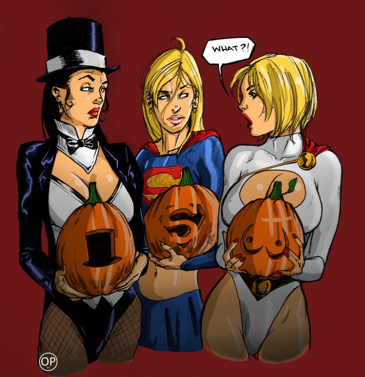 dc dc_comics dimsumboy22 female female_only human kara_danvers kara_zor-el kara_zor-l karen_starr multiple_females multiple_girls power_girl rule34 signature speech_bubble straight_hair supergirl superman_(series) text zatanna