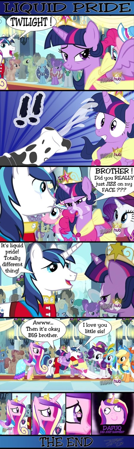 2013 animal_genitalia animal_penis applejack_(mlp) blue_body blue_fur bodily_fluids clothing comic crowd crown cum cum_on_face darkkoushirou dialogue dress e621 earth_pony english_text equid equine equine_genitalia equine_penis erection feathered_wings feathers female feral friendship_is_magic fur genital_fluids genitals group hair hasbro headgear hi_res horn horse male mammal meme multicolored_hair my_little_pony mythological_creature mythological_equine mythology pegasus penis pink_body pink_feathers pinkie_pie_(mlp) pony princess_cadance_(mlp) purple_body purple_feathers purple_fur purple_hair quadruped rainbow_dash_(mlp) rainbow_hair rarity_(mlp) shining_armor_(mlp) sibling_(lore) tail text twilight_sparkle_(mlp) two_tone_hair unicorn uniform winged_unicorn wings