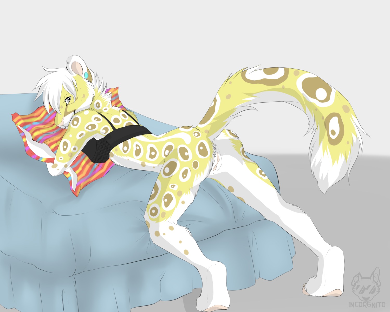5:4 anthro bottomless breasts clothed clothing e621 felid female genitals hair hi_res incorgnito leopard looking_at_viewer mammal medium_breasts pantherine skimpy solo three-quarter_view topwear vulva