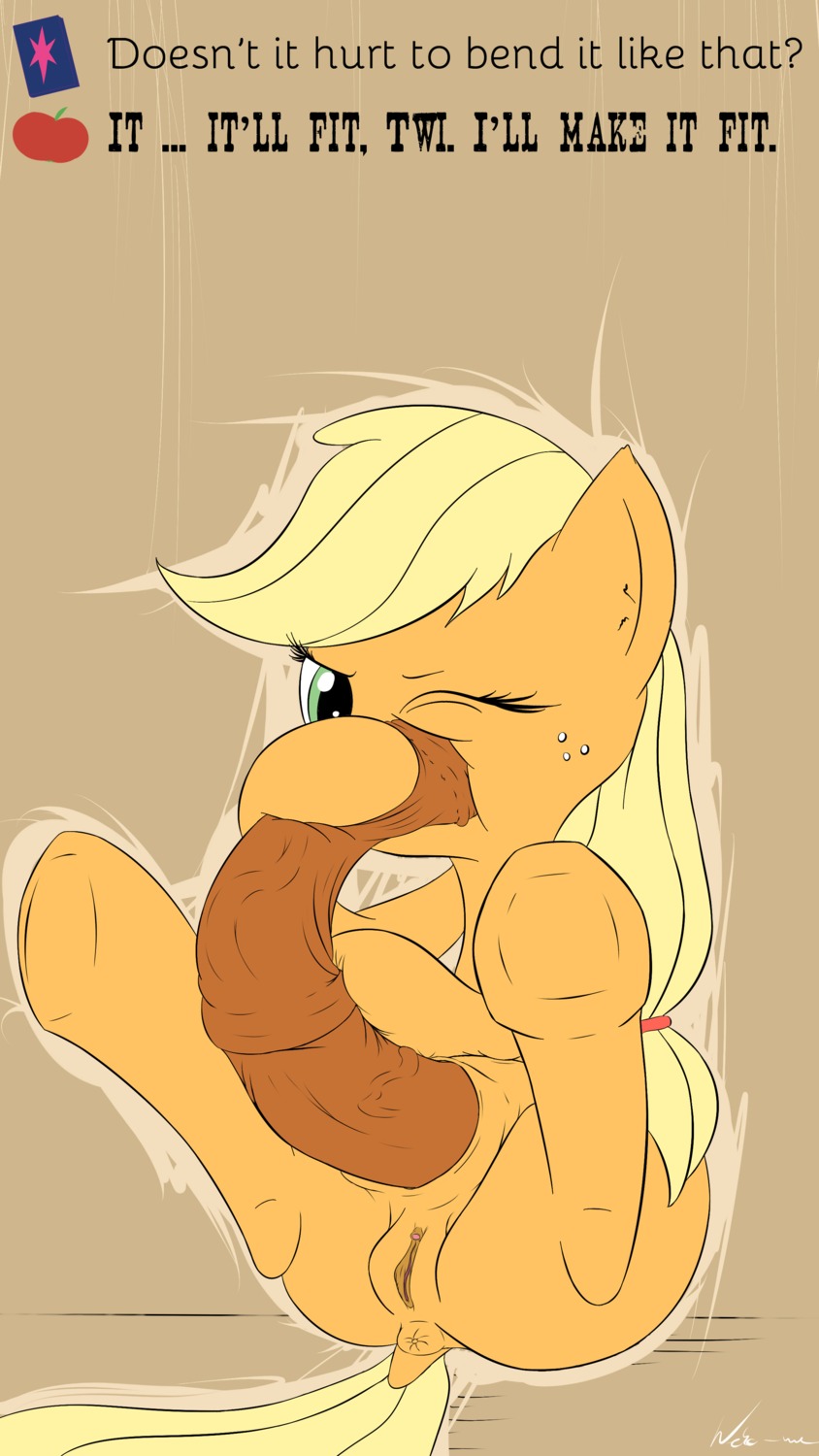 2013 4k 9:16 absurd_res animal_genitalia animal_penis anus applejack_(mlp) blonde_hair crossgender e621 earth_pony english_text equid equine equine_genitalia equine_penis erection feral friendship_is_magic fur genitals green_eyes hair hasbro herm herm_feral hi_res horse intersex intersex_feral mammal my_little_pony neko-me nude one_eye_closed orange_body orange_fur penis pony sackless solo text vulva