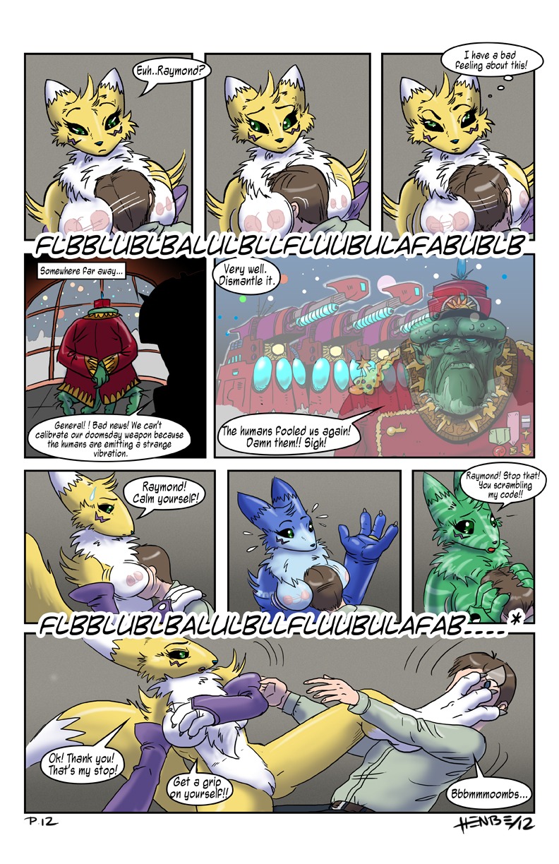 2012 alien anthro asking_to_stop bandai_namco bed black_sclera blue_body blue_fur bodily_fluids breast_play breasts breathing_noises brother_(lore) brothers_(lore) canid canine caption_box clothed clothing comic command command_to_relax dialogue dialogue_with_sound_effects digimon digimon_(species) dipstick_tail e621 english_text face_in_breasts feet female flying_sweatdrops foot_on_face fur furniture genitals group head_between_breasts head_hit henbe hi_res human humor iconography idiom inner_monologue kick like_family_by_henbe male mammal markings motorboating name_drop name_in_dialogue nervous nipples paws profanity questioning_tone renamon sibling_(lore) sigh sound_effects species_in_dialogue speech_bubble spread_legs spreading sweat sweatdrop sweatdrop_(iconography) tail tail_markings talking_to_another talking_to_partner text text_box thanking thinking thought_bubble toes vulva white_body white_fur yellow_body yellow_fur