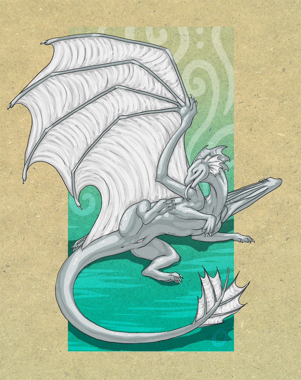 2011 abstract_background acidapluvia anus bodily_fluids carsia dragon e621 european_mythology female feral genital_fluids genitals hi_res lying membrane_(anatomy) membranous_wings mythological_creature mythological_scalie mythology on_side raised_leg scalie solo spread_legs spreading tail tongue tongue_out vaginal_fluids vulva western_dragon white_body white_insides white_tail white_tongue white_vulva white_wings wings