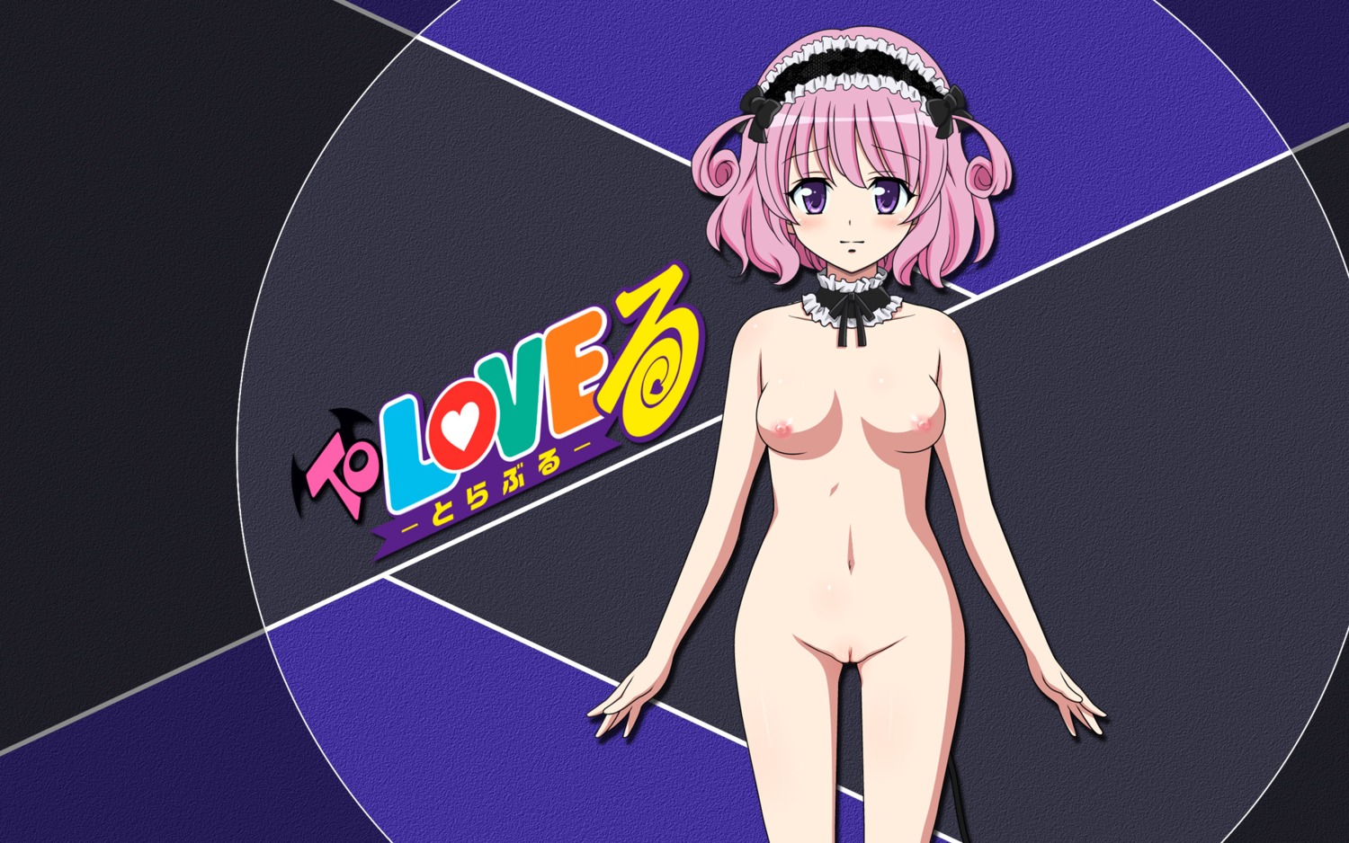 blush breasts female highres momo_velia_deviluke nipples nude nude_female nude_filter pink_hair pussy rule34 short_hair small_breasts solo to_love-ru uncensored wallpaper