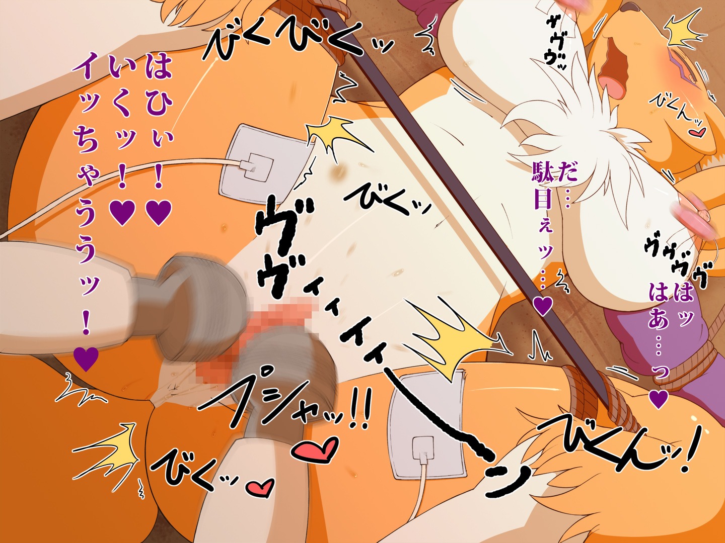 anthro censored comic digimon digital_sex_sleeve female heart japanese_text mosaic_censoring renamon rule34 sindoll text translation_request