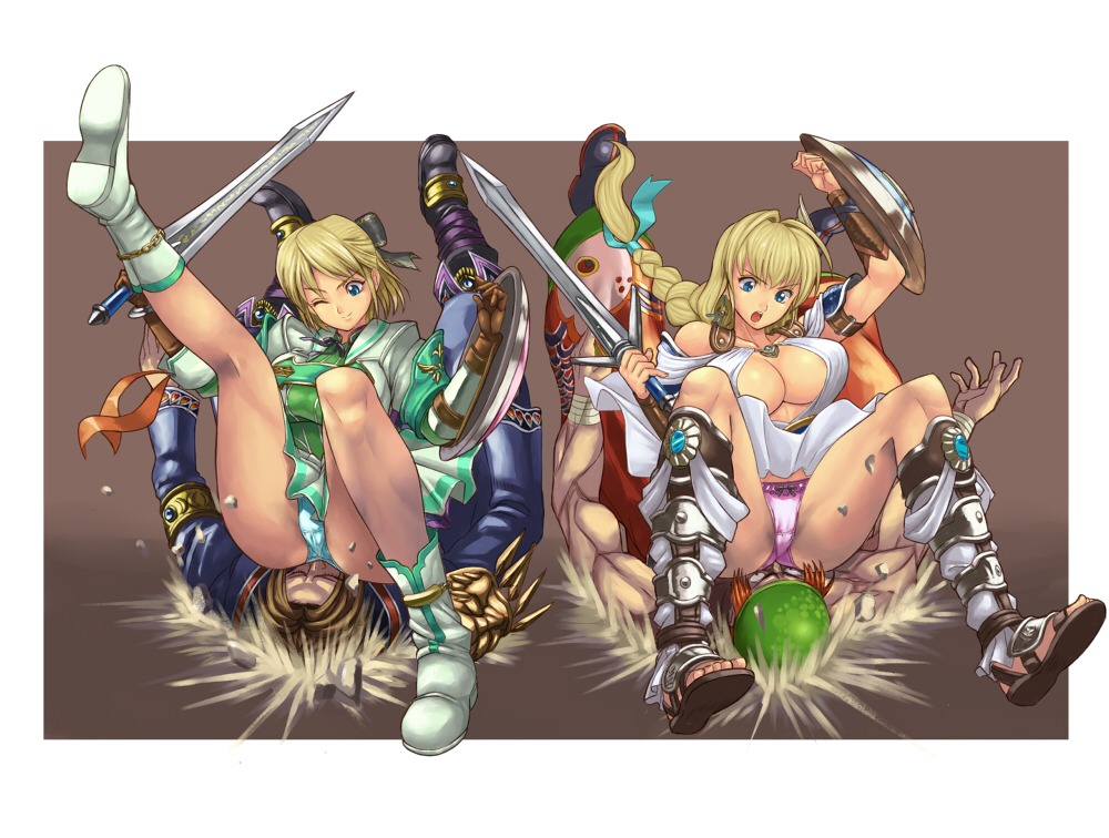 2boys 2girls blonde_hair blue_eyes braid breasts cassandra_alexandra defeated dress_up facesitting female femdom fully_clothed hong_yun-seong human human_only hurt ibanen kilik_(soulcalibur) large_breasts legs long_hair male malesub milf namco one_eye_closed one_leg_up open_mouth panties ponytail ribbon ribbons rule34 shield short_hair siblings sisters sitting sitting_on_person skirt_up sophitia_alexandra soul_calibur spread_legs straight sword teamwork uncensored underwear very_long_hair violence weapon wink