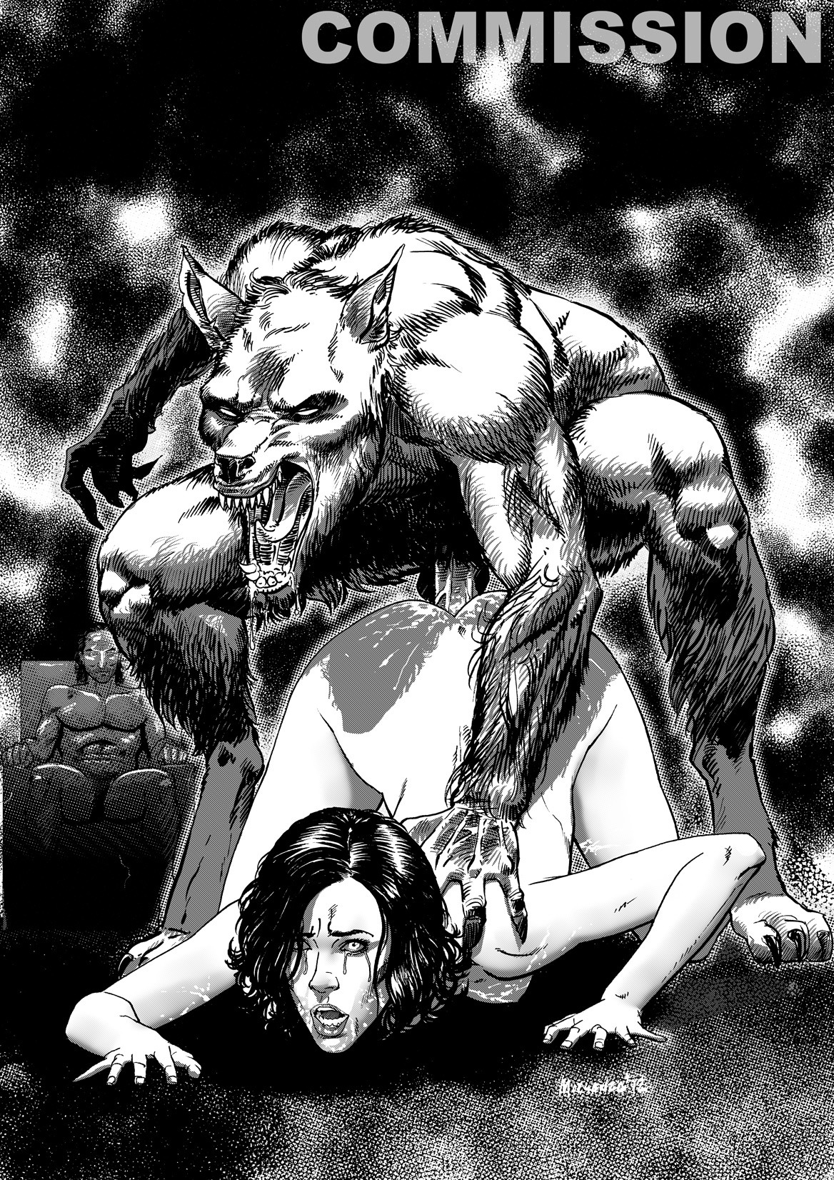 all_fours anthro anthro_penetrating anthro_penetrating_human biped canid canine doggystyle duo e621 erection female female_on_anthro female_penetrated from_behind_position genitals hi_res human human_on_anthro human_penetrated interspecies male male/female male_on_human male_penetrating male_penetrating_female mammal monochrome morganza mythological_canine mythological_creature mythology nude penetration penis sex underworld_(films) werecanid werecanine werecreature werewolf william_corvinus