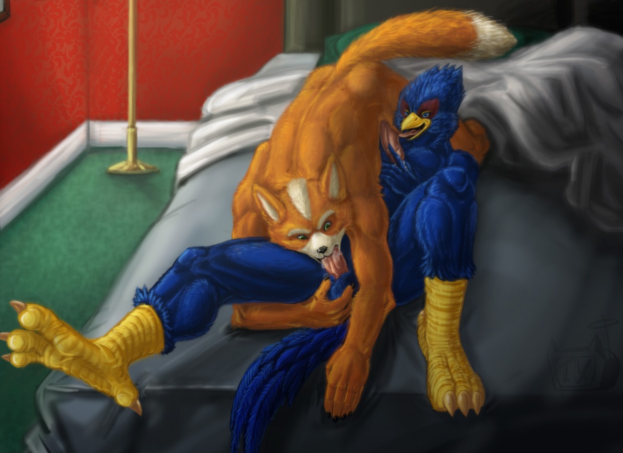 69_position anthro avian ball_fondling balls beak bird blue_body blue_feathers bodily_fluids canid canine cum duo e621 erection falco_lombardi feathers fellatio fondling fox fox_mccloud genital_fluids genitals interspecies licking lightdevil male male/male male_penetrated male_penetrating male_penetrating_male mammal nintendo oral oral_penetration penetration penile penis penis_lick sex star_fox tail tongue tongue_out white_balls