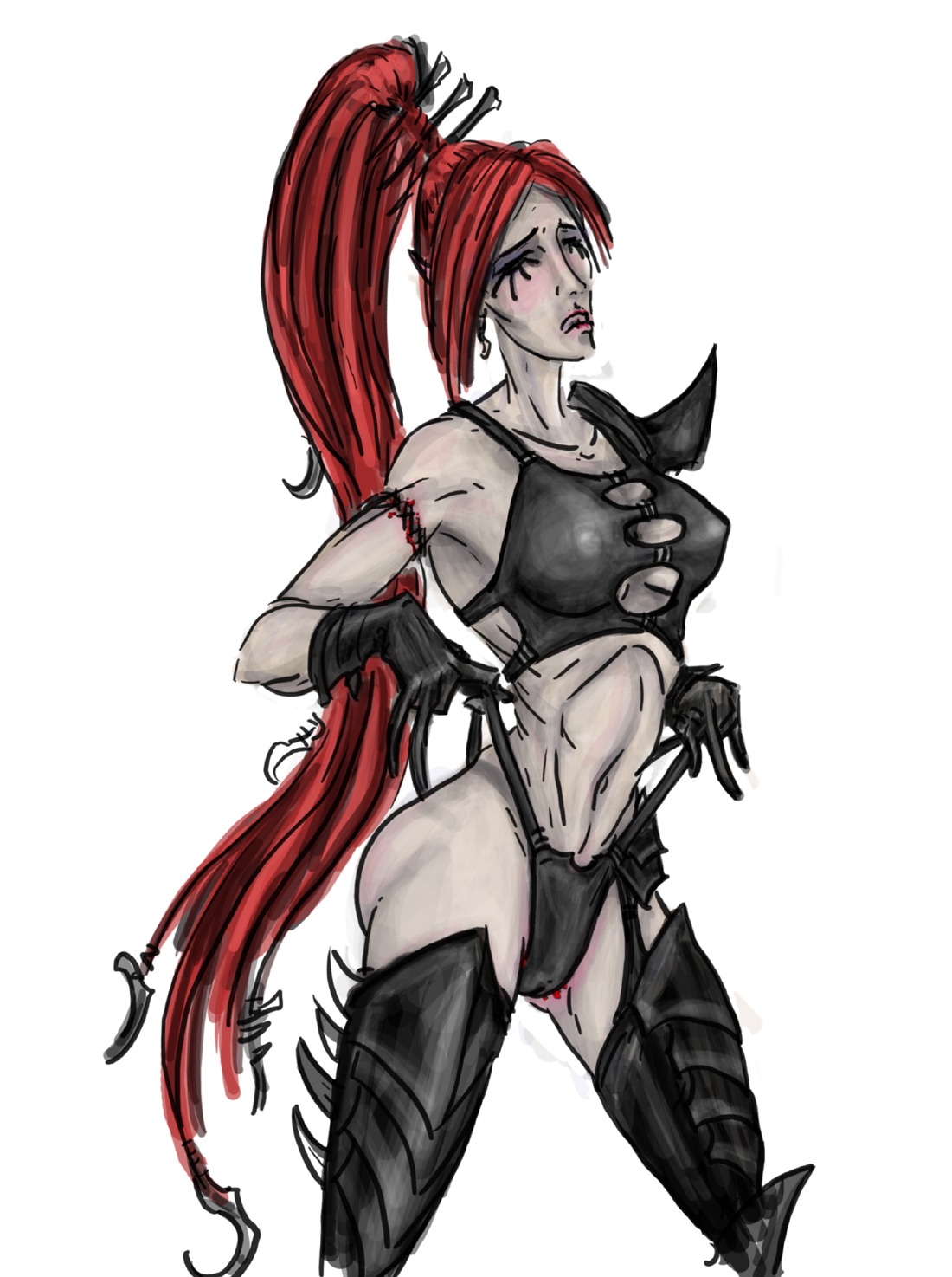1girls cameltoe closed_eyes dark_eldar drukhari female female_only lelith_hesperax pale_skin pussy rule34 skimpy solo solo_female tagme technomancer warhammer_(franchise) warhammer_40k wych