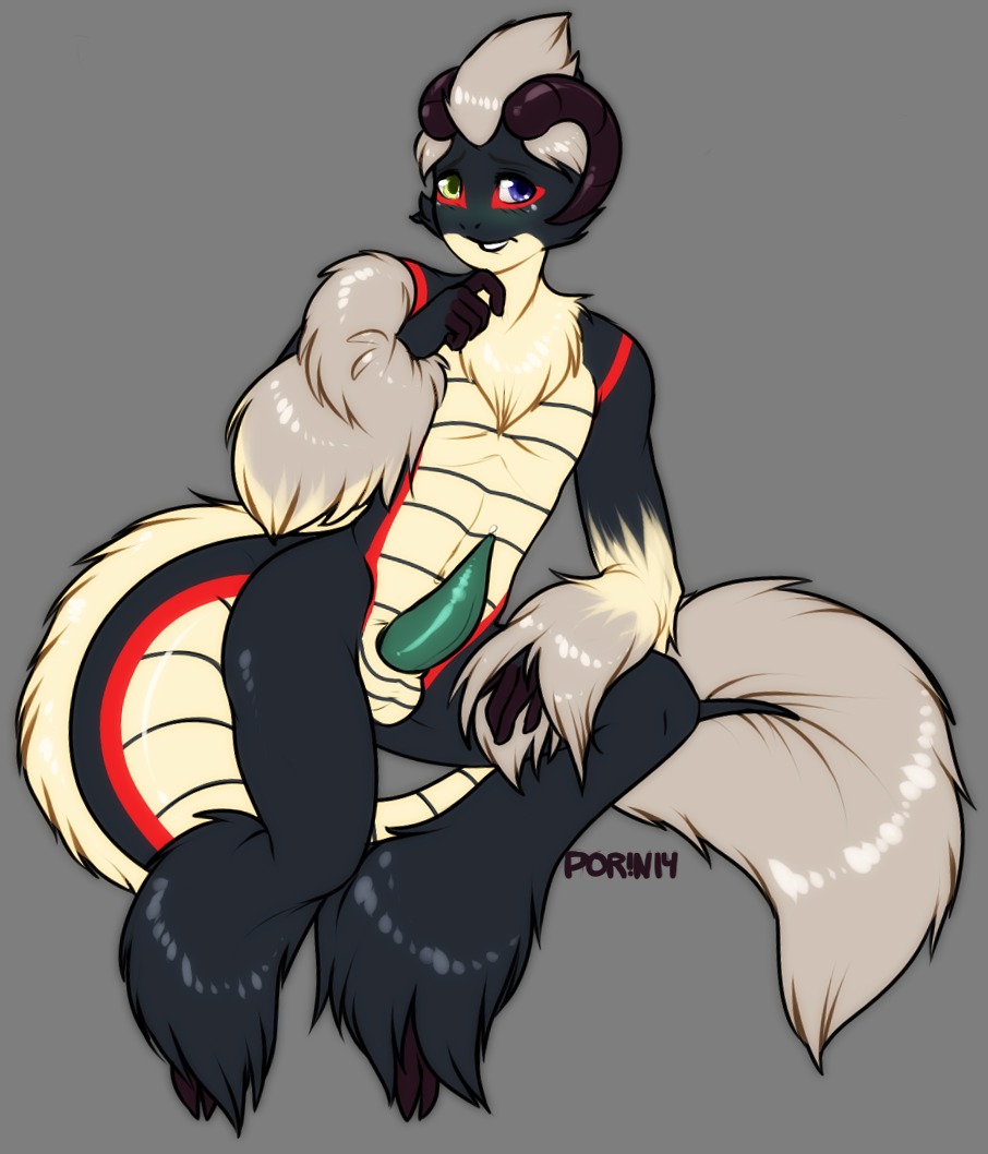 2014 alpha_channel anthro balls biped black_body black_fur blue_eyes chest_tuft countershading curled_horn digital_media_(artwork) dragon e621 equid erection feathering fluffy fur genitals green_eyes grey_body grey_fur grey_hair hair heterochromia horn hybrid looking_at_viewer male mammal mythological_creature mythological_scalie mythology nude penis porin scalie simple_background sitting solo tail tail_tuft tapering_penis teal_penis transparent_background tuft unknown_species