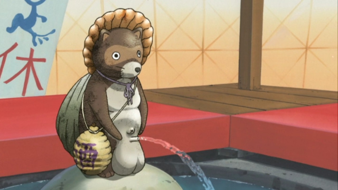 anthro balls cap kamichu! male micropenis navel no_humans peeing penis raccoon rule34 screencap tanuki what