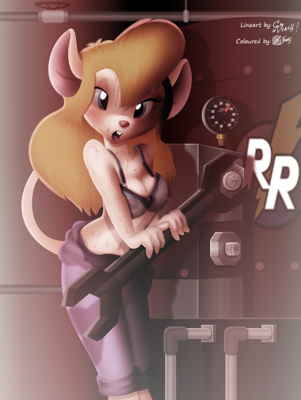 anthro anthrofied chip_'n_dale_rescue_rangers disney female gadget_hackwrench jeatz mouse nipples rodent rule34