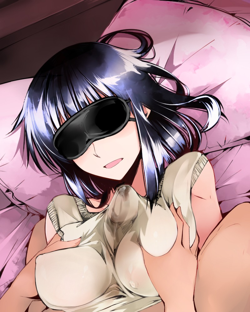 blindfold breast_grab breasts clothes_penetration clothesjob clothing cosaten cum cum_in_clothes cum_on_clothes cum_through_clothes cum_under_clothes erect_nipples female large_breasts male nipples outercourse paizuri paizuri_under_clothes penis penis_under_clothes pillow rule34 school_rumble straight suou_mikoto under_clothes