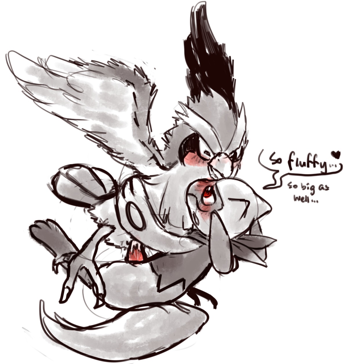 avian bird canine english_text female feral haychel heart male nintendo penetration pidgey pokemon pokemon_(species) pussy red_eyes riolu rule34 straight text vaginal_penetration