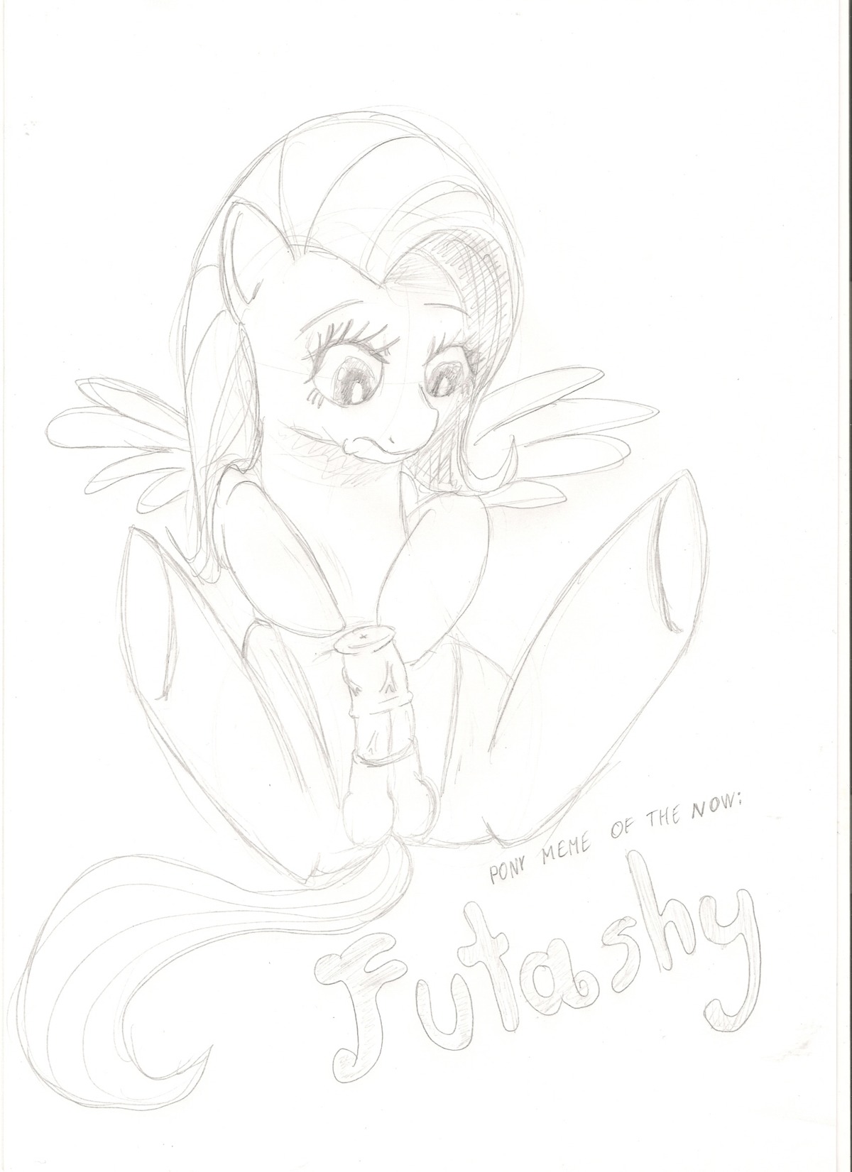 balls equine fluttershy_(mlp) friendship_is_magic futanari horse intersex my_little_pony pegasus penis pony rule34 smooth_skin tagme wings