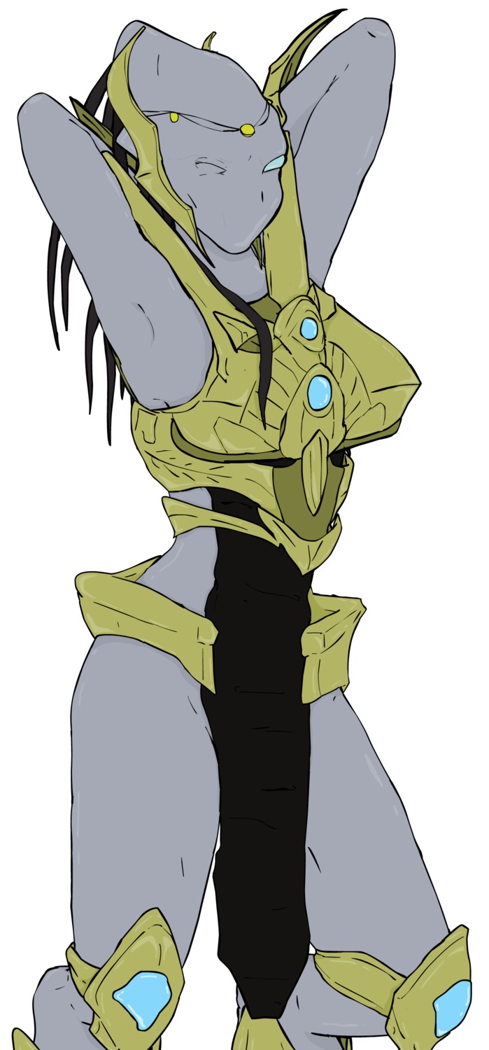 1girls alien alien_girl alien_humanoid armored_female breasts female female_focus female_only female_protoss methados protoss rule34 selendis solo solo_female starcraft tagme