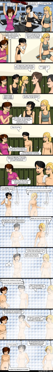 3girls comic dora_bianchi embarrassed faye_whitaker female jeph_jacques multiple_females multiple_girls penelope_gaines public_shower questionable_content rule34 shower webcomic