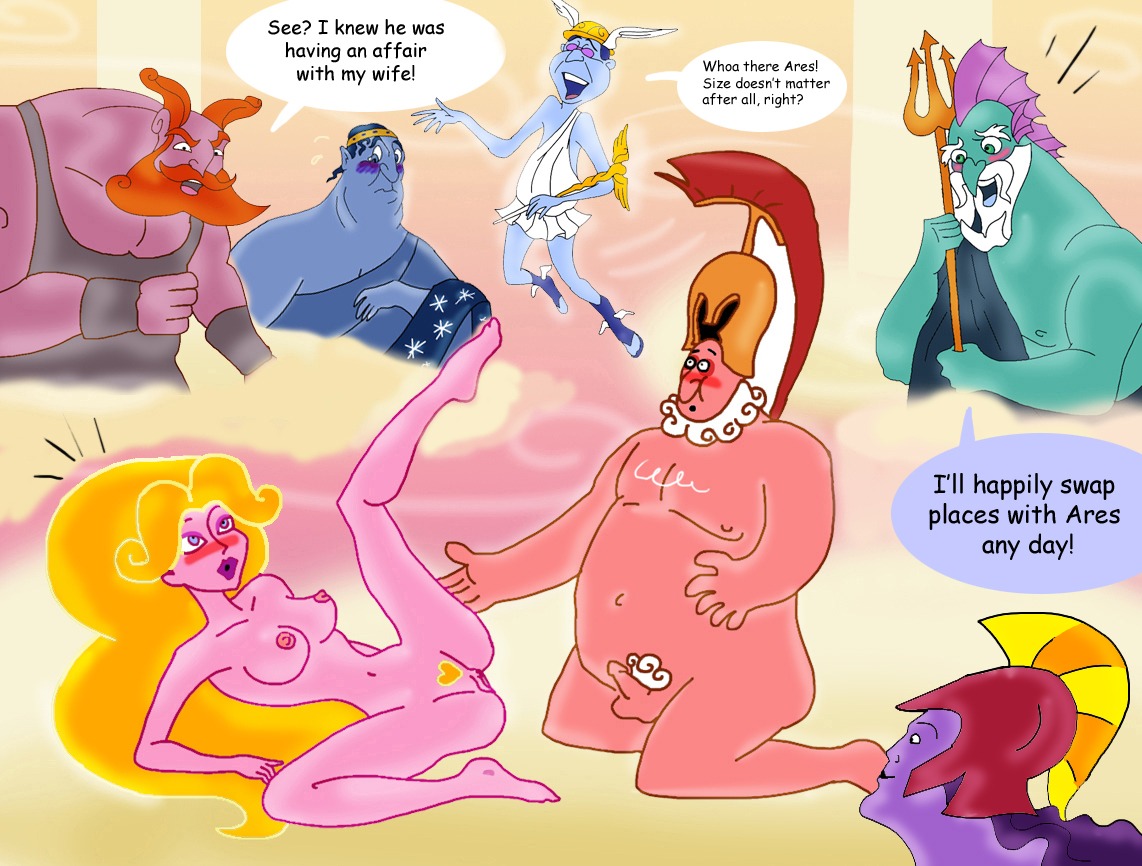 aphrodite_(hercules) apollo_(hercules) ares_(hercules) balls blackrose blush disney female god goddess greek_god greek_goddess greek_mythology hephaestus_(hercules) hercules_(1997_film) hercules_(disney) hermes_(hercules) male morpheus morpheus_(hercules) penis poseidon_(hercules) pubic_hair pussy rule34 sex straight testicles voyeur