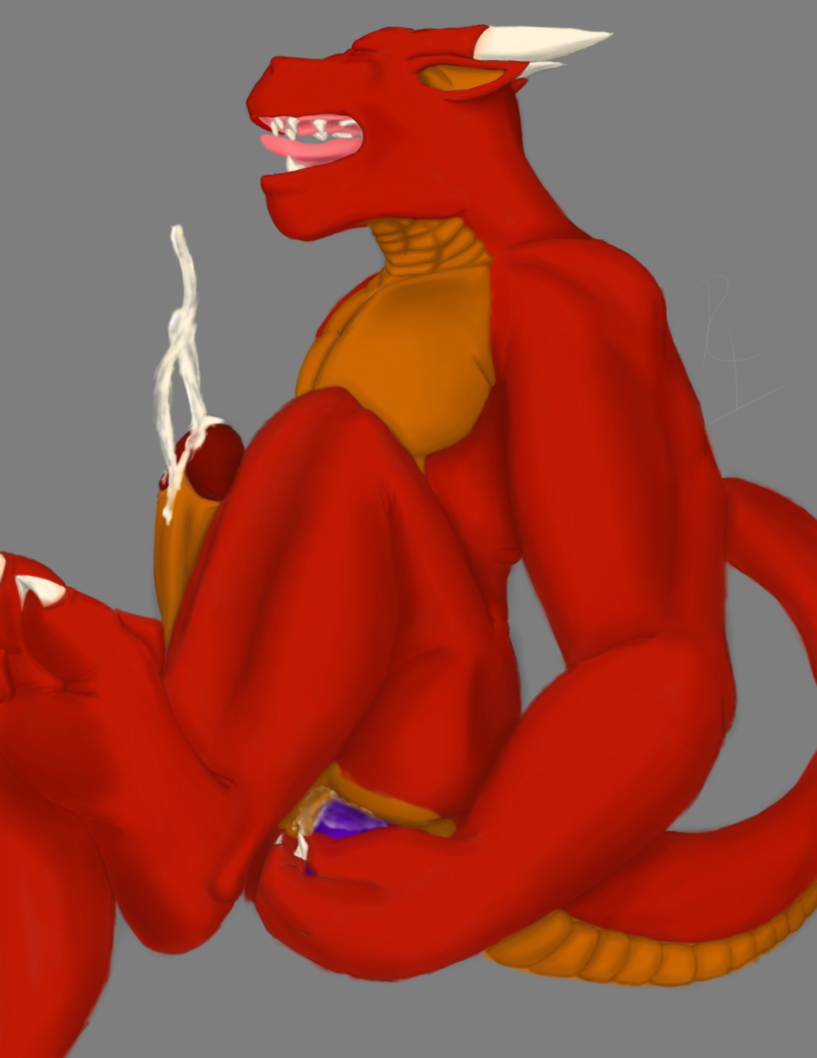 absurd_res anal anthro bodily_fluids cum digital_media_(artwork) dragon drayo e621 ejaculation erection genital_fluids genitals hands-free hi_res humanoid_genitalia humanoid_penis ishigray male mythological_creature mythological_scalie mythology nude orgasm penis scalie solo tail toy