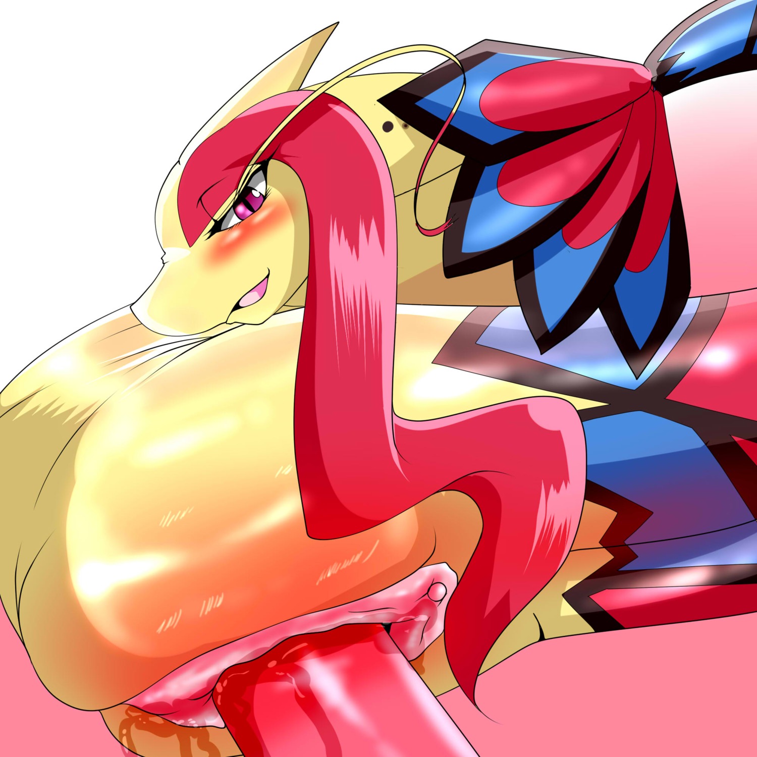 1:1 blush bodily_fluids digital_media_(artwork) duo e621 female feral geiru_mirua generation_3_pokemon genital_fluids genitals hi_res looking_at_viewer milotic nintendo open_mouth penetration pokemon pokemon_(species) serpentine sex vaginal vaginal_fluids vaginal_penetration vulva