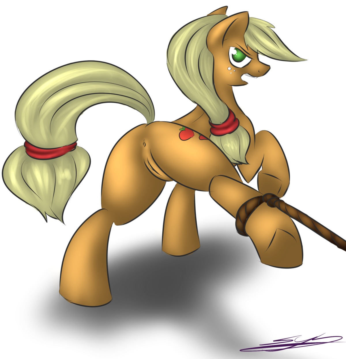 applejack_(mlp) earth_pony equine female female_only feral friendship_is_magic fur horse my_little_pony pony rule34 smooth_skin solo synad tagme