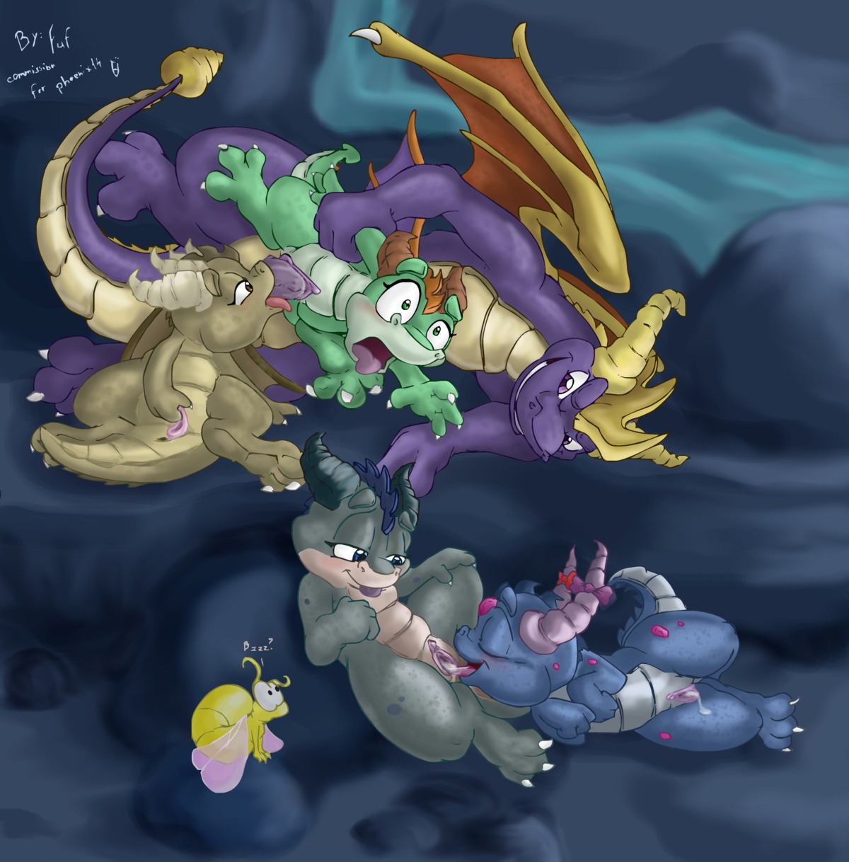 2013 activision anthro anus arthropod being_watched blue_body blush bodily_fluids brown_body brown_eyes claws cum cum_in_vagina cum_inside cunnilingus digital_media_(artwork) dominant dragon dragonfly e621 erection european_mythology female female/female feral feral_on_feral fingering fuf genital_fluids genitals green_body green_eyes grey_body group group_sex hi_res horn insect larger_dom larger_male licking looking_at_another lying male male/female masturbation membrane_(anatomy) membranous_wings mythological_creature mythological_scalie mythology night nude on_back on_front on_side open_mouth oral orgy outside outside_sex penetration penile penile_masturbation penis purple_body purple_eyes rubbing scales scalie sex size_difference smaller_female smile sparx spread_legs spreading spyro spyro_the_dragon tail tongue tongue_out vaginal vaginal_fingering vaginal_penetration vulva western_dragon wings young young_anthro