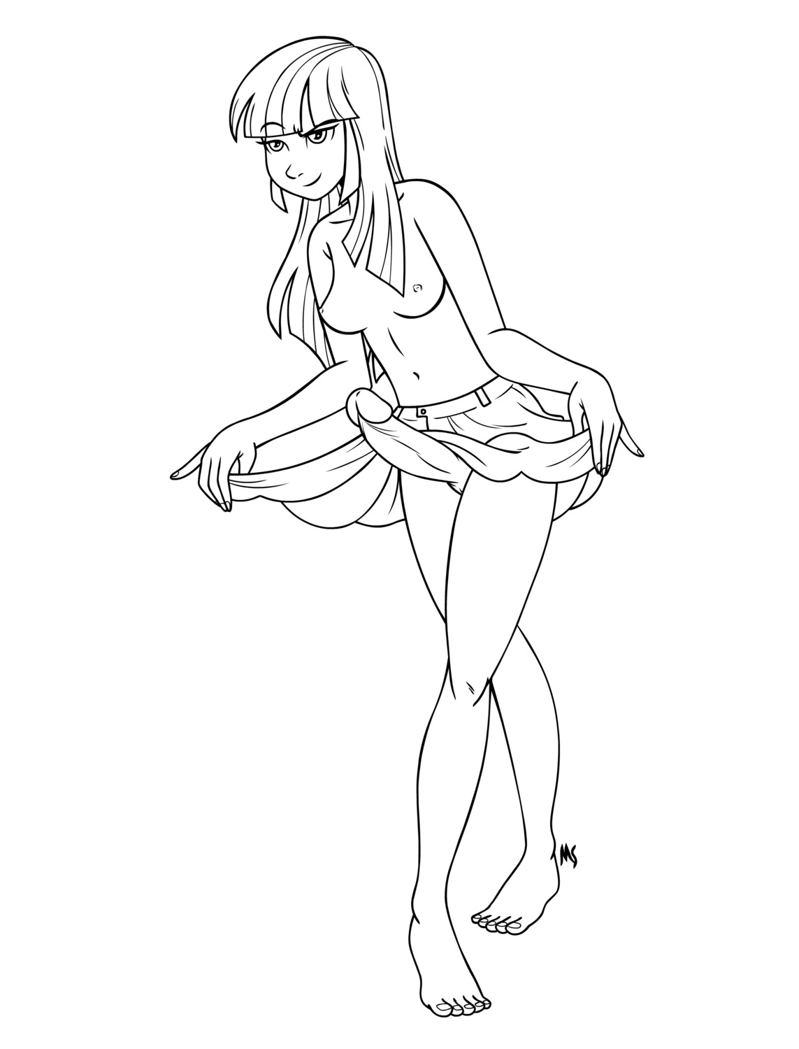 barefoot black_and_white breasts closed_mouth clothes erection friendship_is_magic futa_solo futanari futatwi hair herm human humanized intersex intersex_only line_art long_hair megasweet monochrome my_little_pony navel nipples open_eyes penis pussy rule34 smile solo straight_hair topless twilight_sparkle_(mlp) vulva white_background