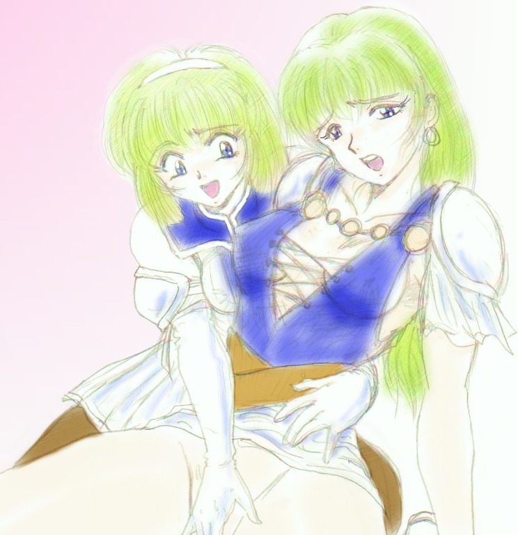 2girls blonde_hair cassandra_alexandra clothed_sex female female_only fingering fully_clothed human incest long_hair milf multiple_females multiple_girls pleasure_face rule34 sisters sophitia_alexandra soul_calibur yuri