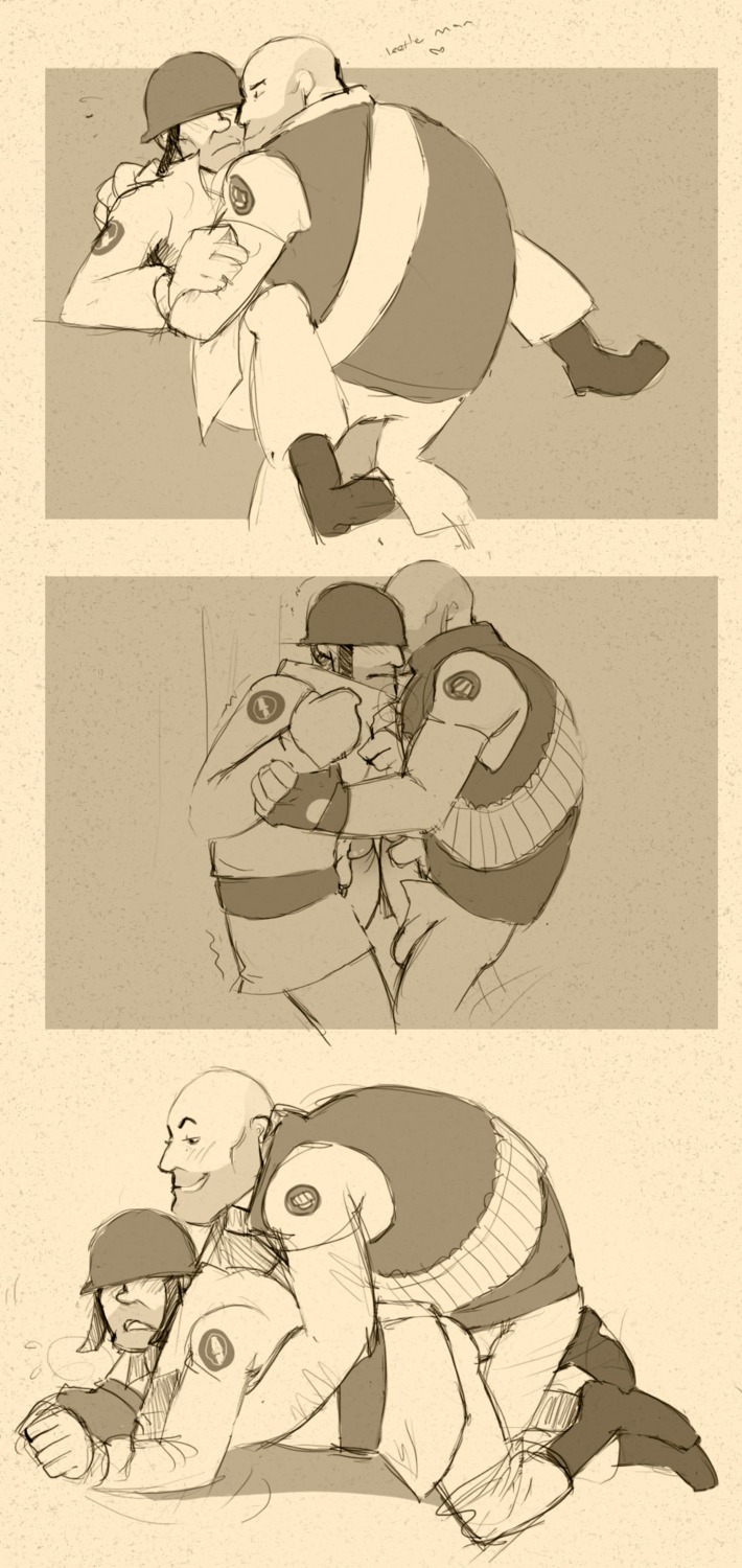 2boys 2d comic heavy_(team_fortress_2) heavy_weapons_guy human human_male human_only male male_only rule34 soldier_(team_fortress_2) syberfox team_fortress_2 yaoi