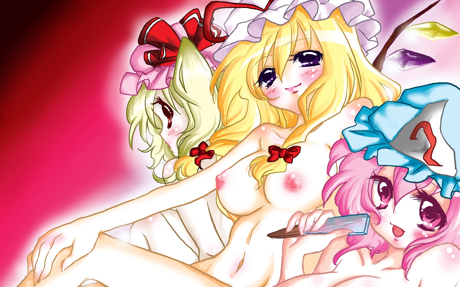 female flandre_scarlet rule34 tagme touhou yukari_yakumo yuyuko_saigyouji