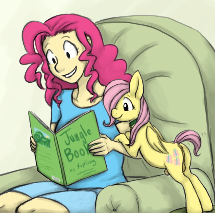 cartoonlion cub feral fluttershy_(mlp) friendship_is_magic futa_cub futanari humanized intersex my_little_pony pinkie_pie_(mlp) rule34 smooth_skin young