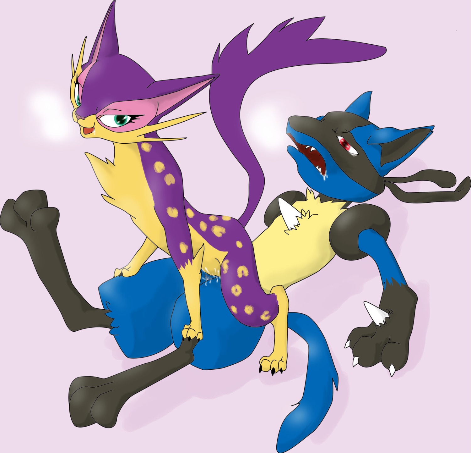 anthro anthro_on_feral canine cum feline female feral furry liepard lucario male pokemon pokemon_(species) reverse_cowgirl_position rule34 straight