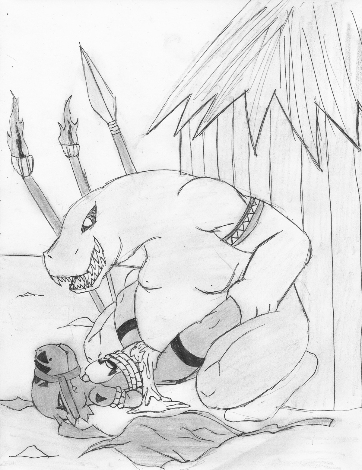 absurd_res anal anal_penetration bandai_namco bdsm bodily_fluids bondage bound cum digimon digimon_(species) dominant dominant_male dragon duo e621 eyes_closed forced genital_fluids guilmon hector21314 hi_res male male/male male_penetrated male_penetrating male_penetrating_male monochrome mythological_creature mythological_scalie mythology open_mouth penetration rape scalie sex submissive submissive_male