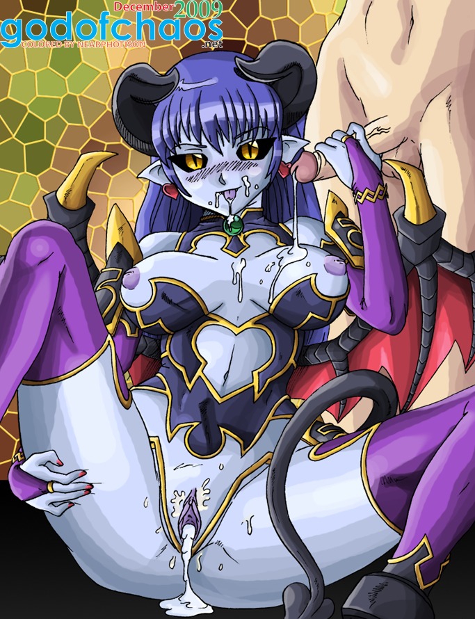 astaroth astaroth_(shinrabanshou) breasts clothing cum female godofchaos handjob large_breasts nearphotison rule34 shinrabanshou tagme