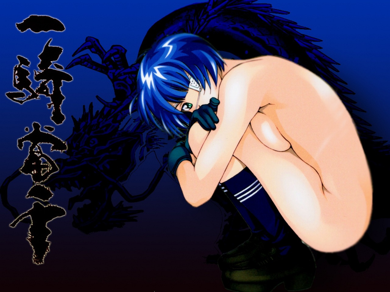 blue_hair female ikkitousen nude rule34 ryomou_shimei tagme