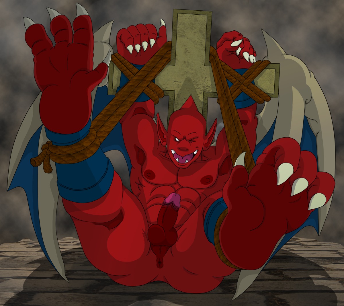 boner demon's_crest demons_crest erection firebrand ghosts_'n_goblins ghosts_n_goblins male male_only nude red_arremer rule34 solo solo_male
