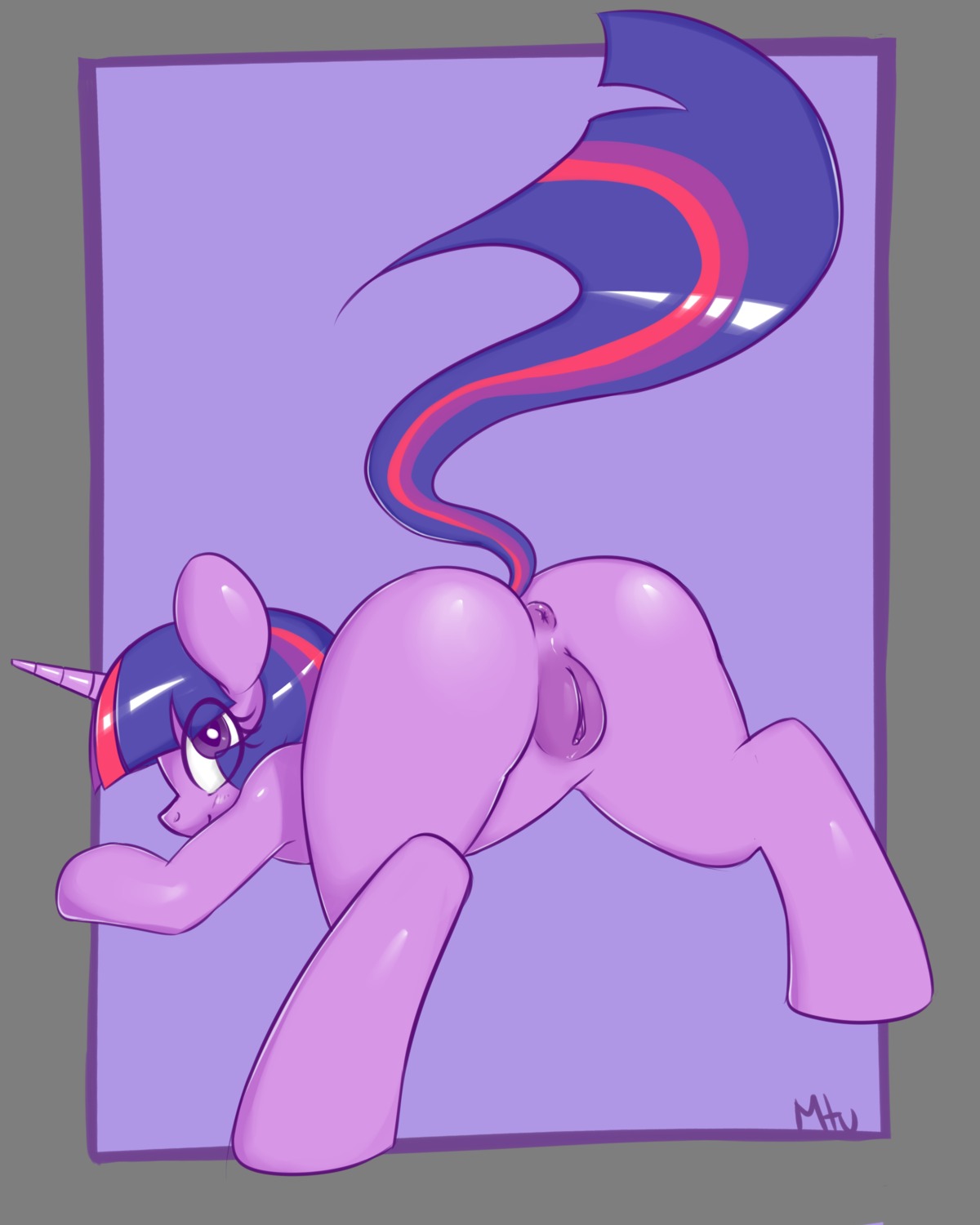 2013 absurd_res alpha_channel anus butt e621 equid equine female feral friendship_is_magic fur genitals hair hasbro hi_res horn mammal miketheuser multicolored_hair my_little_pony mythological_creature mythological_equine mythology purple_body purple_eyes purple_fur purple_hair simple_background solo twilight_sparkle_(mlp) two_tone_hair unicorn vulva