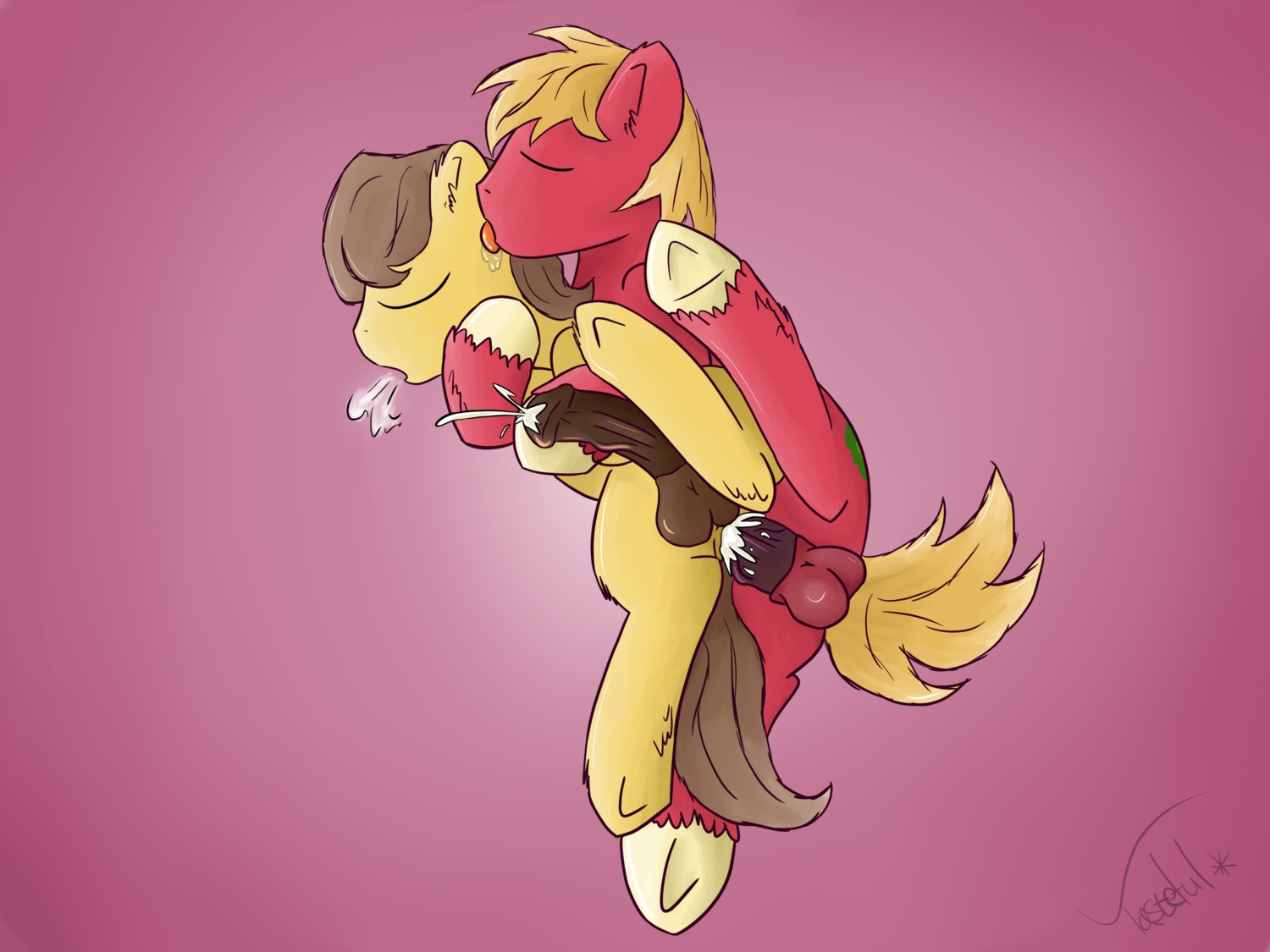 2013 4:3 absurd_res anal anal_orgasm anal_penetration anus balls big_macintosh_(mlp) blonde_hair bodily_fluids brown_hair caramel_(mlp) cum cum_in_ass cum_inside cum_while_penetrated cumshot cutie_mark duo e621 earth_pony ejaculation equid equine erection eyes_closed feral feral_on_feral feral_penetrated feral_penetrating feral_penetrating_feral friendship_is_magic from_behind_position fur genital_fluids genitals hair hands-free hasbro hi_res hooves horse male male/male male_penetrated male_penetrating male_penetrating_male mammal my_little_pony orgasm penetration penile penile_penetration penis penis_in_ass pink_background pony red_body red_fur sex simple_background tail tasteful-clopper tongue tongue_out yellow_body yellow_fur